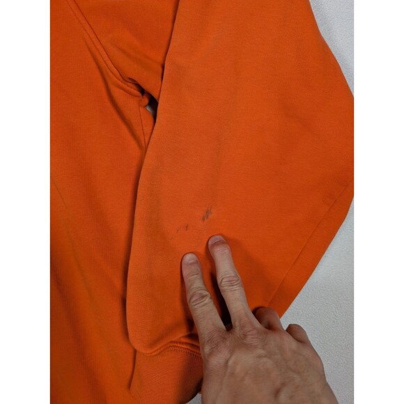 VTG Y2K Nike Essential Side Swoosh Orange Crewneck Sweatshirt XL Silver Tab - Picture 7 of 9